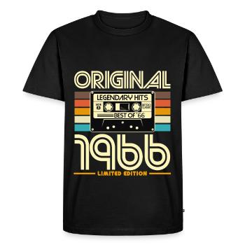 Cassette 1966 Légendes Retro - T-shirt Premium bio Homme - noir - Devant - Nico (187cm)