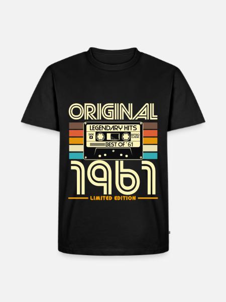 Original 1961 Cassette Retro Edition - Men's Premium Organic T-Shirt - black