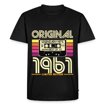 Original 1961 Retro Cassette Limited - Men's Premium Organic T-Shirt - black - Front - Nico (187cm)