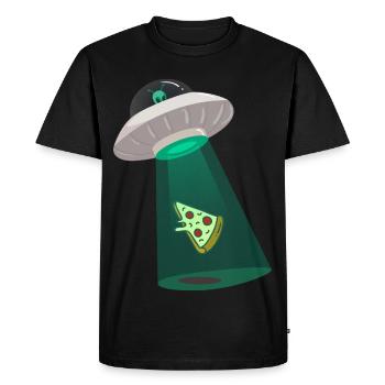 Dessin animé drôle d’extraterrestre OVNI Pizza - T-shirt Premium bio Homme - noir - Devant - Nico (187cm)