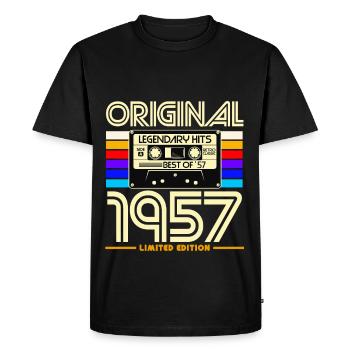 Original 1957 Limited Edition Cassette - Men's Premium Organic T-Shirt - black - Front - Nico (187cm)