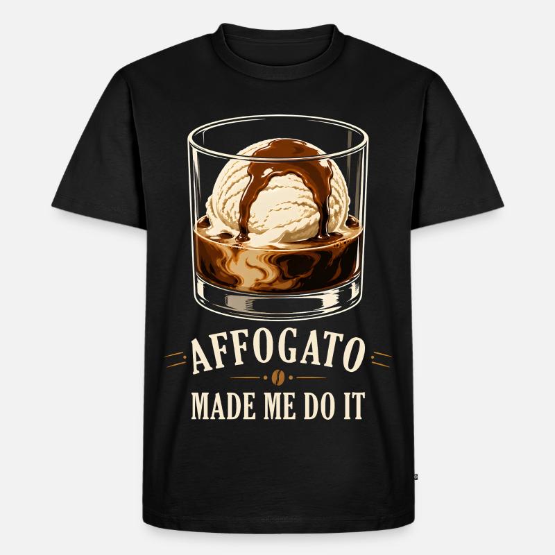 Affogato Made Me Do It - Männer Premium Bio T-Shirt - Schwarz