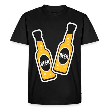 2 bouteilles de bière pour griller (Beery / NEG 2C) - T-shirt Premium bio Homme - noir - Devant - Nico (187cm)