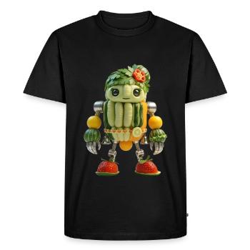 Vegetable Robot Carnival - Men's Premium Organic T-Shirt - black - Front - Nico (187cm)