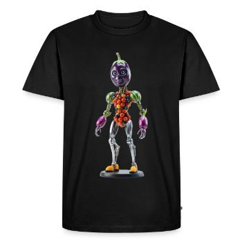 Organic Synthetic Robot: Eggplant Cyborg - Men's Premium Organic T-Shirt - black - Front - Nico (187cm)