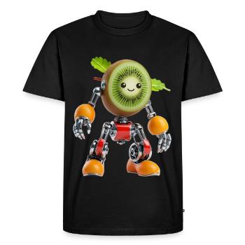 Robot Kiwi mignon : Cyborg synthétique organique - T-shirt Premium bio Homme - noir - Devant - Nico (187cm)