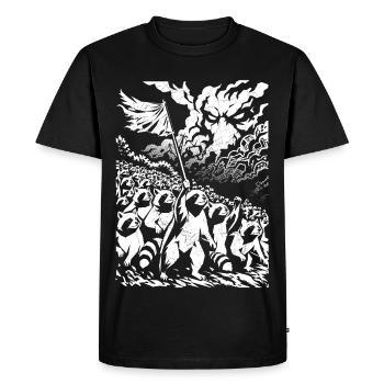 Raccoon Protest Vintage Street Art Design - Men's Premium Organic T-Shirt - black - Front - Nico (187cm)