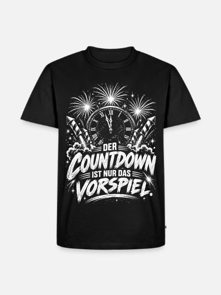 Countdown Feuerwerk Silvester - Männer Premium Bio T-Shirt - Schwarz