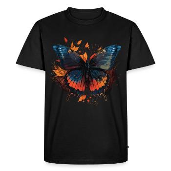 Papillon printanier - T-shirt Premium bio Homme - noir - Devant - Nico (187cm)