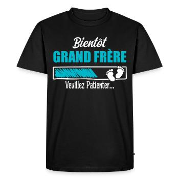 Soon Big Brother Gift Future Big Brother - Men's Premium Organic T-Shirt - black - Front - Nico (187cm)