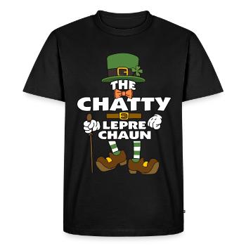 Le lutin bavard St Patrick’s Day - T-shirt Premium bio Homme - noir - Devant - Nico (187cm)