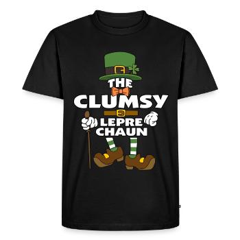 Le lutin maladroit de la Saint-Patrick - T-shirt Premium bio Homme - noir - Devant - Nico (187cm)