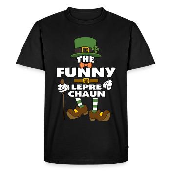 Le drôle de lutin de la Saint-Patrick - T-shirt Premium bio Homme - noir - Devant - Nico (187cm)