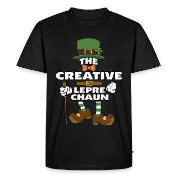 Le lutin créatif de la Saint-Patrick - T-shirt Premium bio Homme - noir - Devant - Nico (187cm)