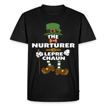 The Nurturer Leprechaun St Patrick's Day - Men's Premium Organic T-Shirt - black - Front - Nico (187cm)