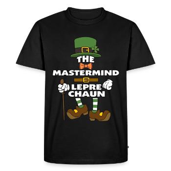 The Mastermind Leprechaun St Patrick's Day - Men's Premium Organic T-Shirt - black - Front - Nico (187cm)