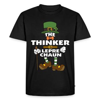 Le lutin penseur Saint-Patrick - T-shirt Premium bio Homme - noir - Devant - Nico (187cm)