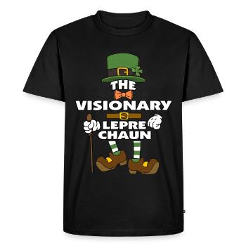 Le lutin visionnaire Saint-Patrick - T-shirt Premium bio Homme - noir - Devant - Nico (187cm)