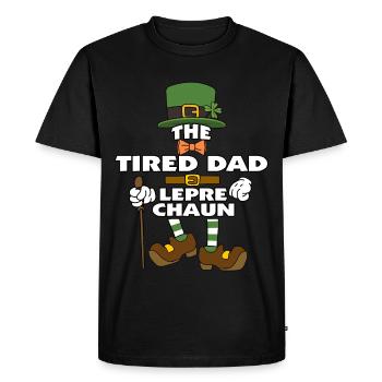 The Tired Dad Leprechaun St Patrick's Day - Men's Premium Organic T-Shirt - black - Front - Nico (187cm)