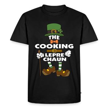 The Cooking Leprechaun St Patrick's Day - Men's Premium Organic T-Shirt - black - Front - Nico (187cm)