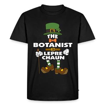 Le lutin botaniste Saint-Patrick - T-shirt Premium bio Homme - noir - Devant - Nico (187cm)