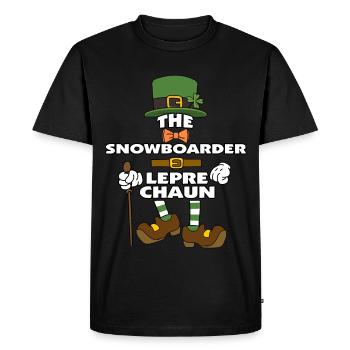 Le Snowboarder Leprechaun St Patrick’s Day - T-shirt Premium bio Homme - noir - Devant - Nico (187cm)