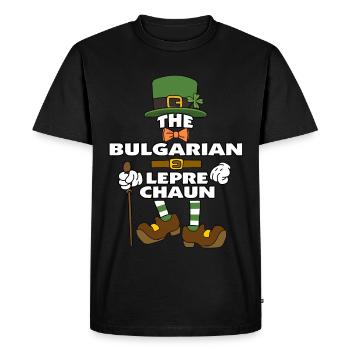 Le lutin bulgare Saint-Patrick - T-shirt Premium bio Homme - noir - Devant - Nico (187cm)