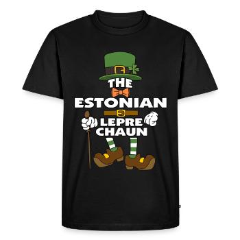 Le lutin estonien Saint-Patrick - T-shirt Premium bio Homme - noir - Devant - Nico (187cm)