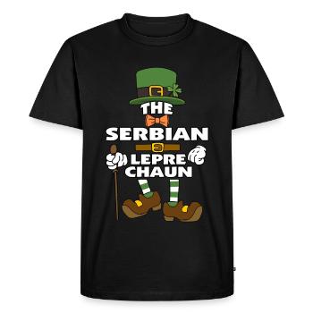 Le lutin serbe Saint-Patrick - T-shirt Premium bio Homme - noir - Devant - Nico (187cm)