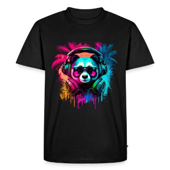 Abstract panda bear - Men's Premium Organic T-Shirt - black - Front - Nico (187cm)