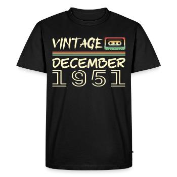 1951 Décembre 1951 Jubilé Décembre 1951 - T-shirt Premium bio Homme - noir - Devant - Nico (187cm)