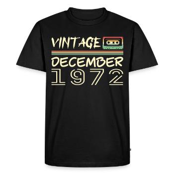 1972 Décembre 1972 Jubilé Décembre 1972 - T-shirt Premium bio Homme - noir - Devant - Nico (187cm)