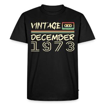 1973 December 1973 Jubilee December 1973 - Men's Premium Organic T-Shirt - black - Front - Nico (187cm)