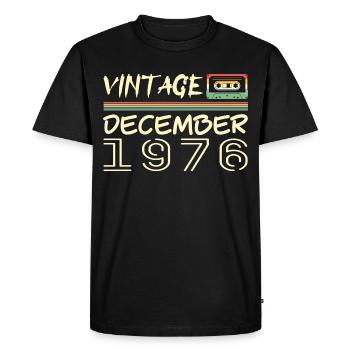 1976 Décembre 1976 Jubilé Décembre 1976 - T-shirt Premium bio Homme - noir - Devant - Nico (187cm)