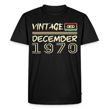 1970 Décembre 1970 Jubilé Décembre 1970 - T-shirt Premium bio Homme - noir - Devant - Nico (187cm)