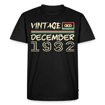 1982 Dezember 1982 Jubiläum Dezember 1982 - Männer Premium Bio T-Shirt - Schwarz - Vorne - Nico (187cm)