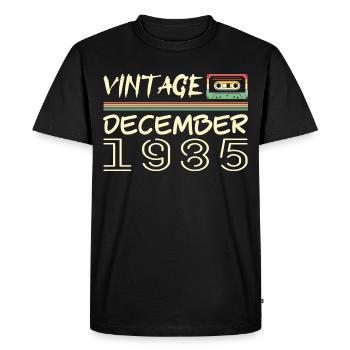 1985 Décembre 1985 Jubilé Décembre 1985 - T-shirt Premium bio Homme - noir - Devant - Nico (187cm)