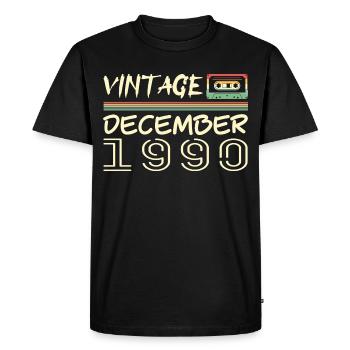 1990 Décembre 1990 Jubilé Décembre 1990 - T-shirt Premium bio Homme - noir - Devant - Nico (187cm)