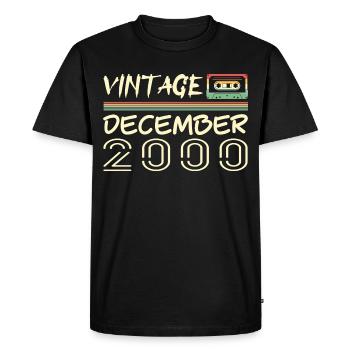2000 Décembre 2000 Jubilé Décembre 2000 - T-shirt Premium bio Homme - noir - Devant - Nico (187cm)