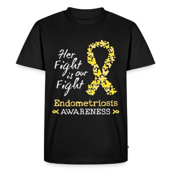 Her fight is our fight Endometriosis Awareness - Men's Premium Organic T-Shirt - black - Front - Nico (187cm)