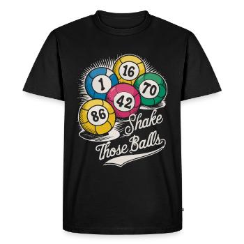 Shake those balls - Men's Premium Organic T-Shirt - black - Front - Nico (187cm)