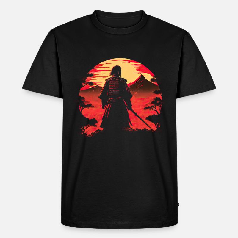Samurai Krieger - Männer Premium Bio T-Shirt - Schwarz