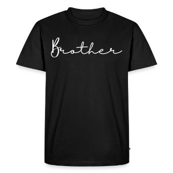 Frère. Cadeau frère - T-shirt Premium bio Homme - noir - Devant - Nico (187cm)