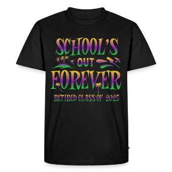 School's Out Forever Retired Class Of 2025 Saying - Men's Premium Organic T-Shirt - black - Front - Nico (187cm)