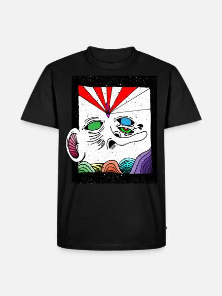 abstract face art gift shirt - Men's Premium Organic T-Shirt - black