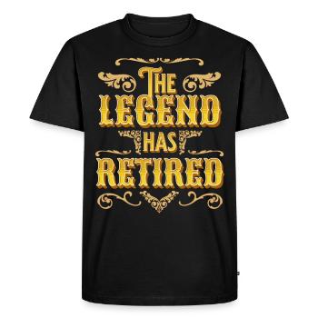The LEGEND has retired - The legend is retired! - Men's Premium Organic T-Shirt - black - Front - Nico (187cm)