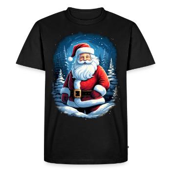 Weihnachtsmann - Männer Premium Bio T-Shirt - Schwarz - Vorne - Nico (187cm)