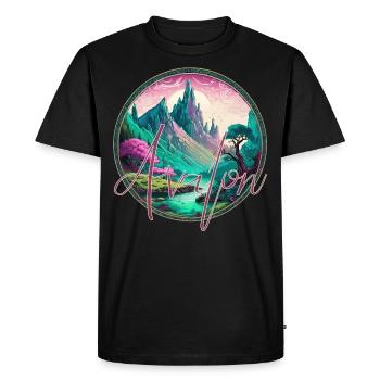 Avalon Glastonbury Angleterre Légende Excalibur - T-shirt Premium bio Homme - noir - Devant - Nico (187cm)