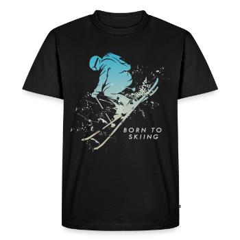 Ski skiing born to skiing winter sports après-ski - Men's Premium Organic T-Shirt - black - Front - Nico (187cm)