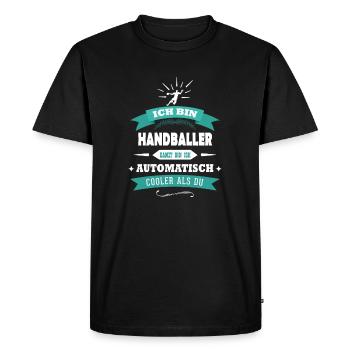 Handball Handball Gift Idea - Men's Premium Organic T-Shirt - black - Front - Nico (187cm)